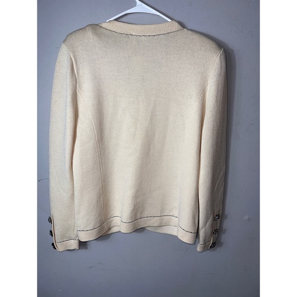 St. John Vintage Cream Cardigan Sweater - Picture 2 of 10